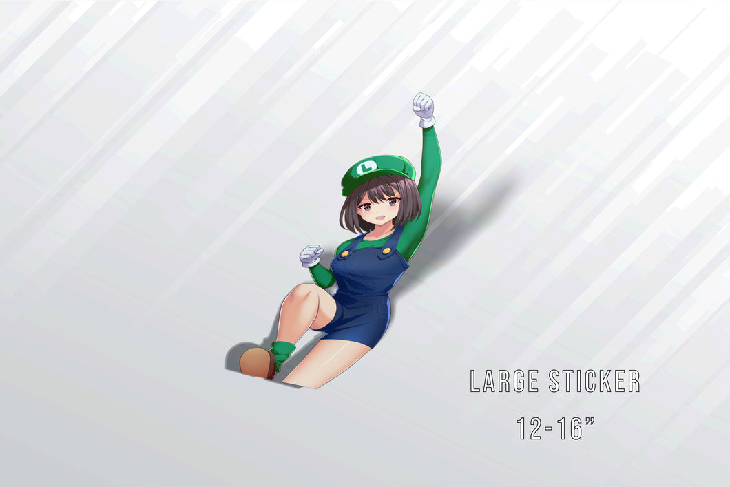 Kuro Luigi (Jumping) Cosplay Large Sticker