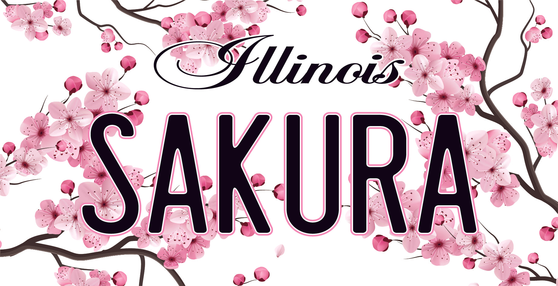 White Cherry Blossom Decorative Plate Vinyl Labz