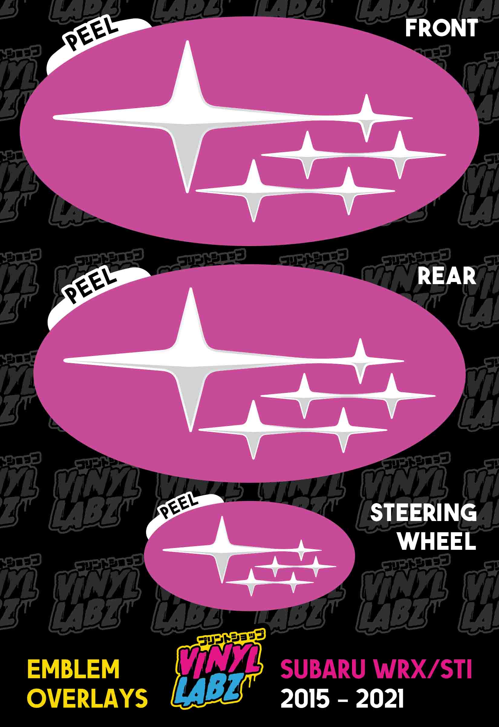 Subaru Pink Logo Front Vinyl Emblem Vinyl Overlay | Toyota Logo