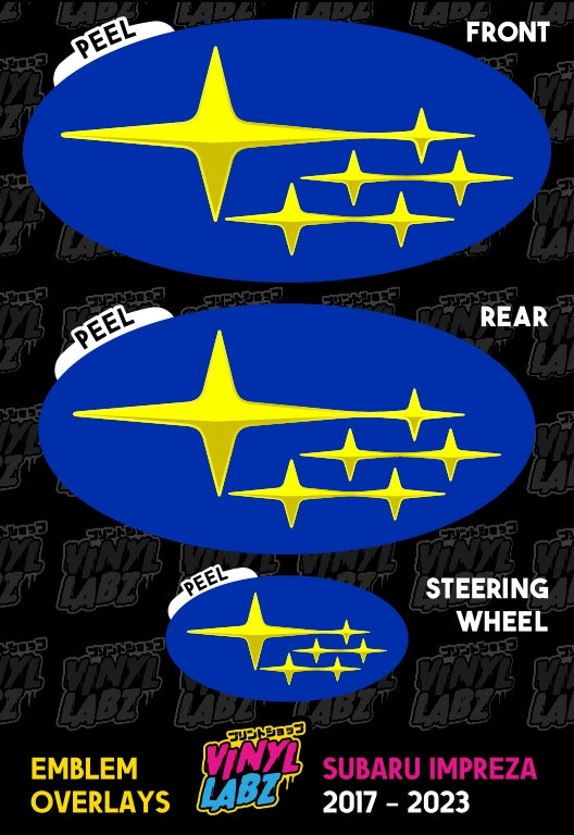 Subaru Vinyl Emblem Overlay (Blue and Yellow) | 2017-2023 Subaru Impreza