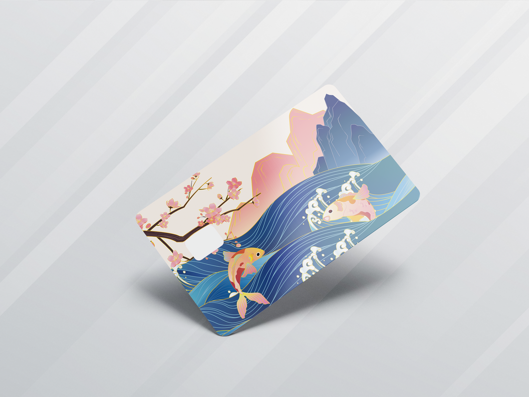 Blossoms Koi Waves Card Skin