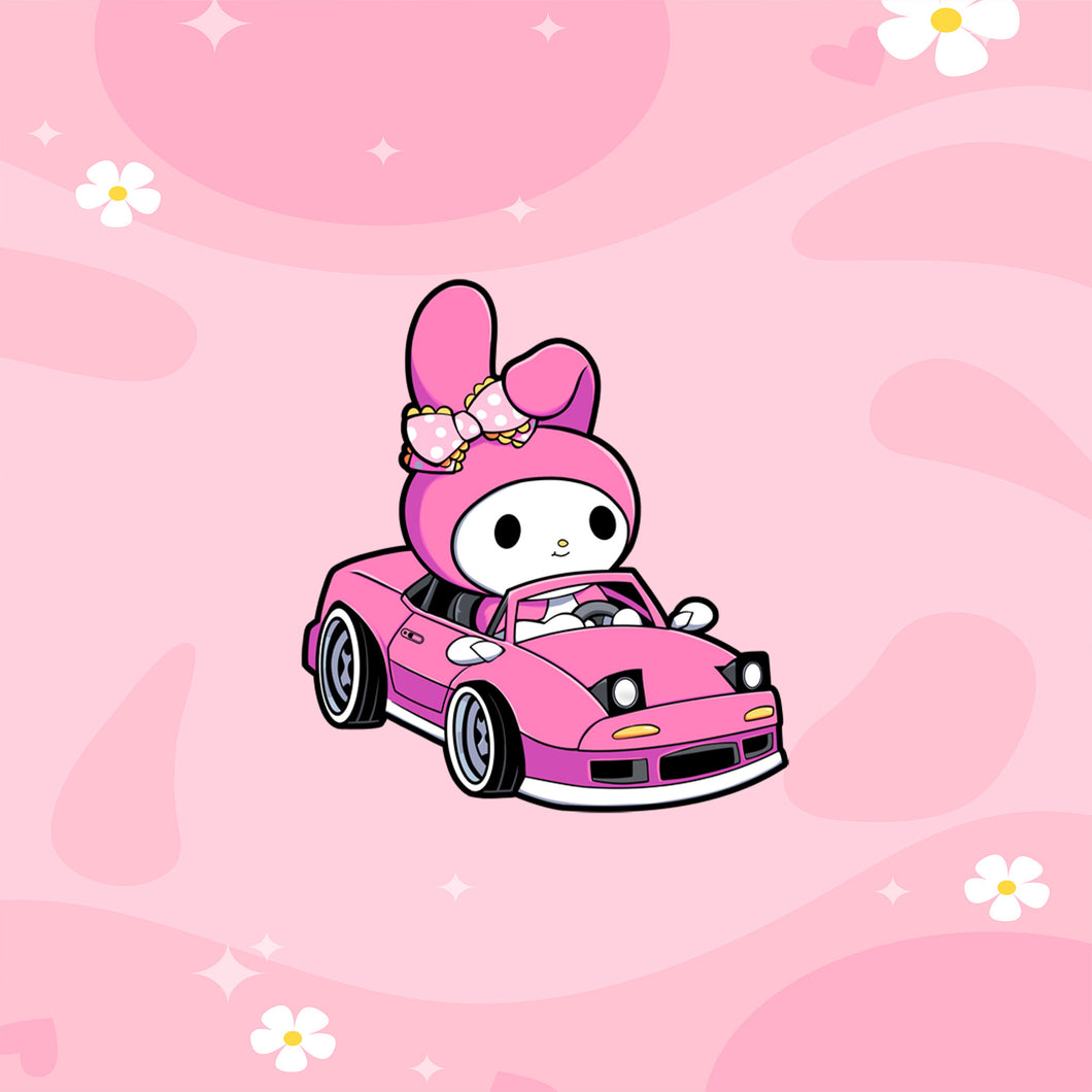 My Melody Mazda Miata Sticker (Driving)