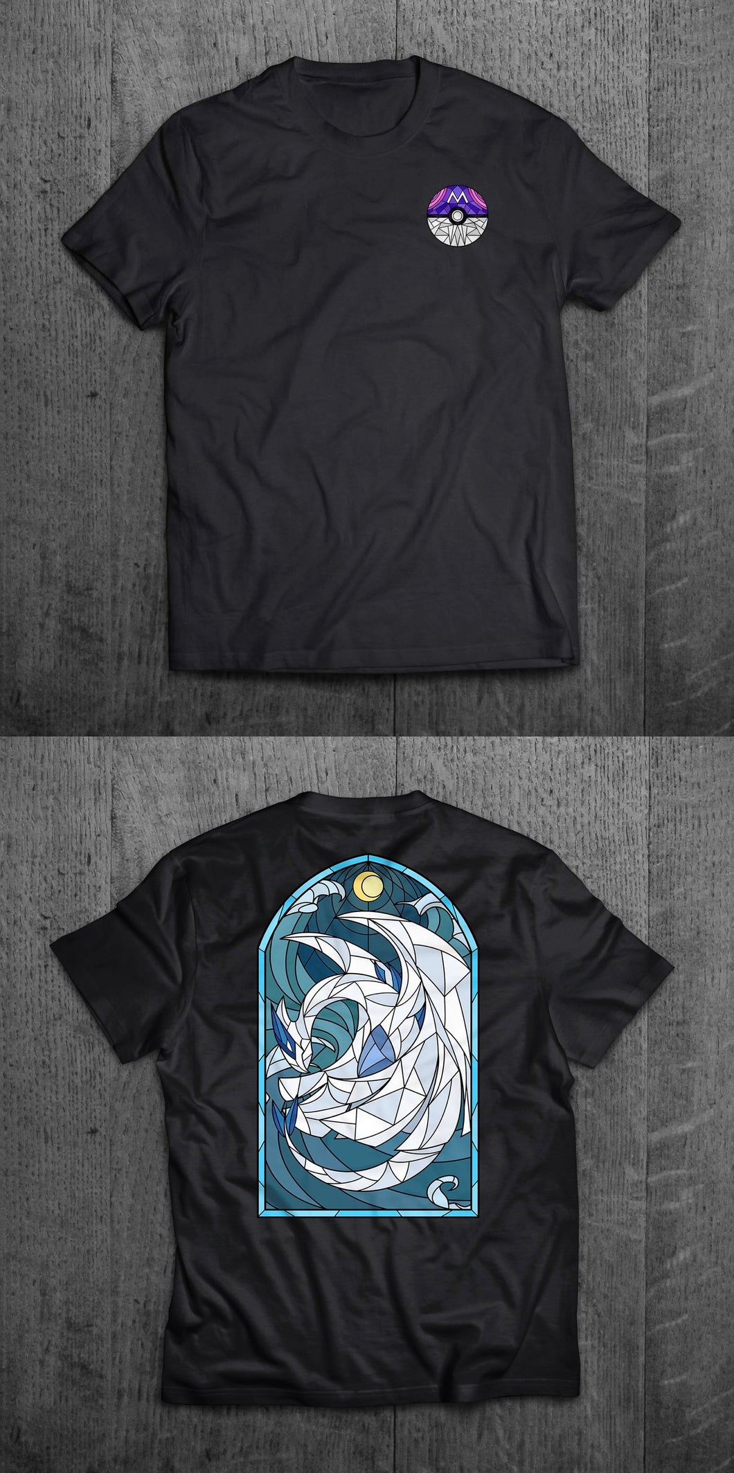Lugia Stained Glass T-Shirt (Front & Back)