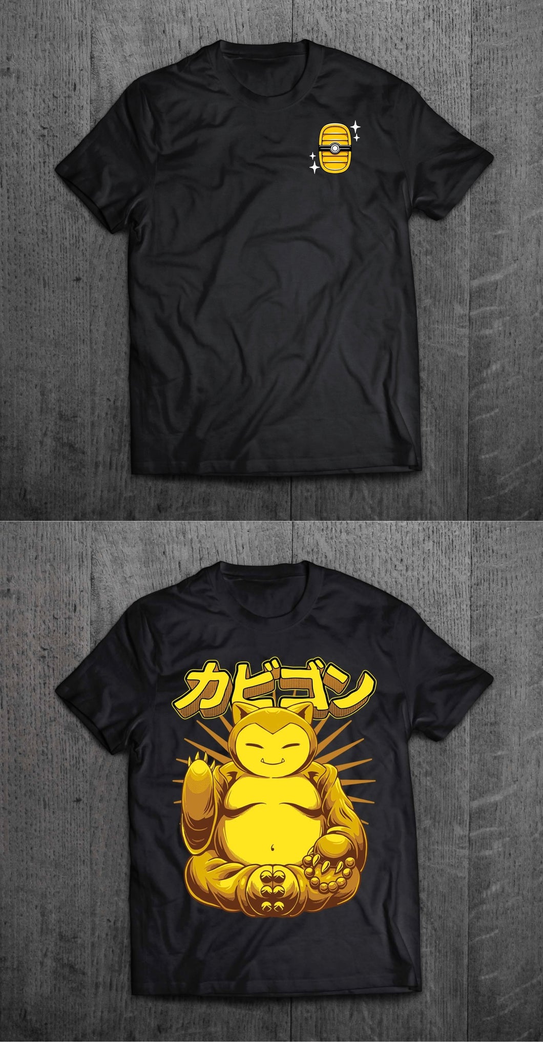 Golden Buddha Snorlax T-Shirt (Front & Back)