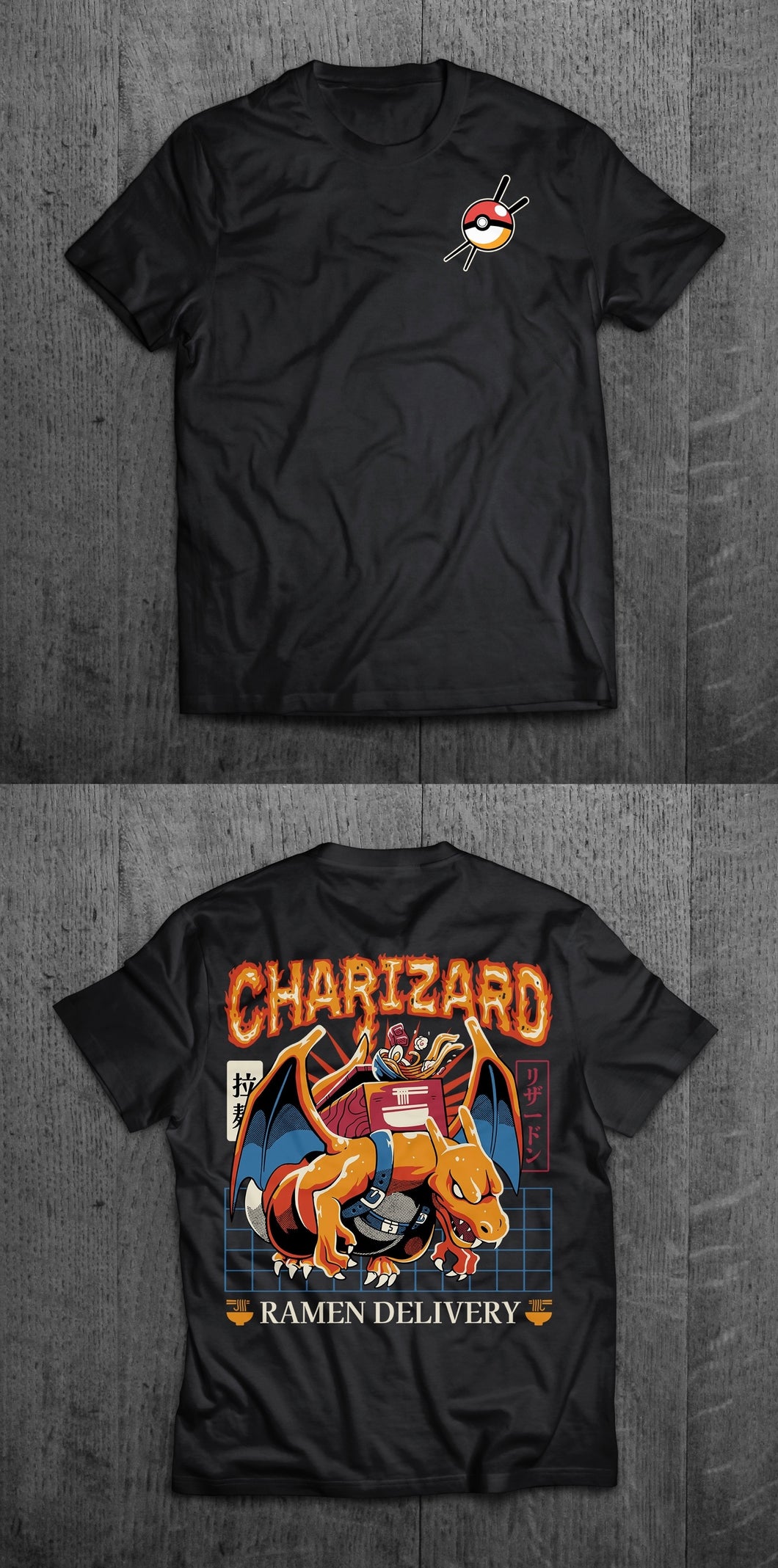 Charizard Ramen T-Shirt (Front & Back)